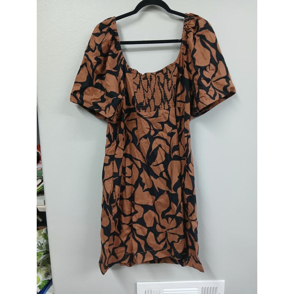 A new day Women's Puff Sleeve Linen Blend Mini Dress Size XXL - Picture 5 of 9